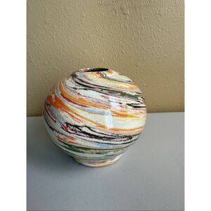 Signed Studio Pottery Vase Tom Witt Kler 2007 Marbled Ceramic